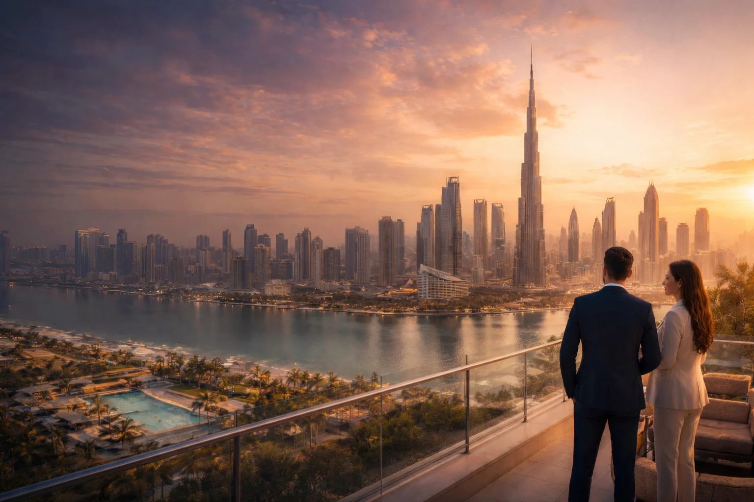 Dubai Skyline at Sunset